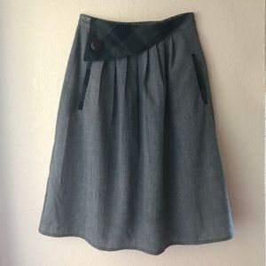 No Label..Pleated Skirt Grey/Black